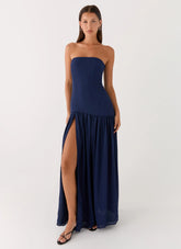 Eden Strapless Maxi Dress - Navy