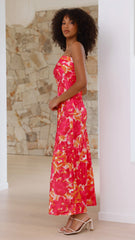 Miya Maxi Dress - Pink/Red Floral