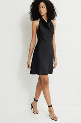 Halter Satin Mini Dress