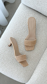 Olga Heel - Natural Raffia