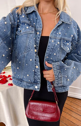 Denim Dazzle Pearl Mid Wash Denim Jacket